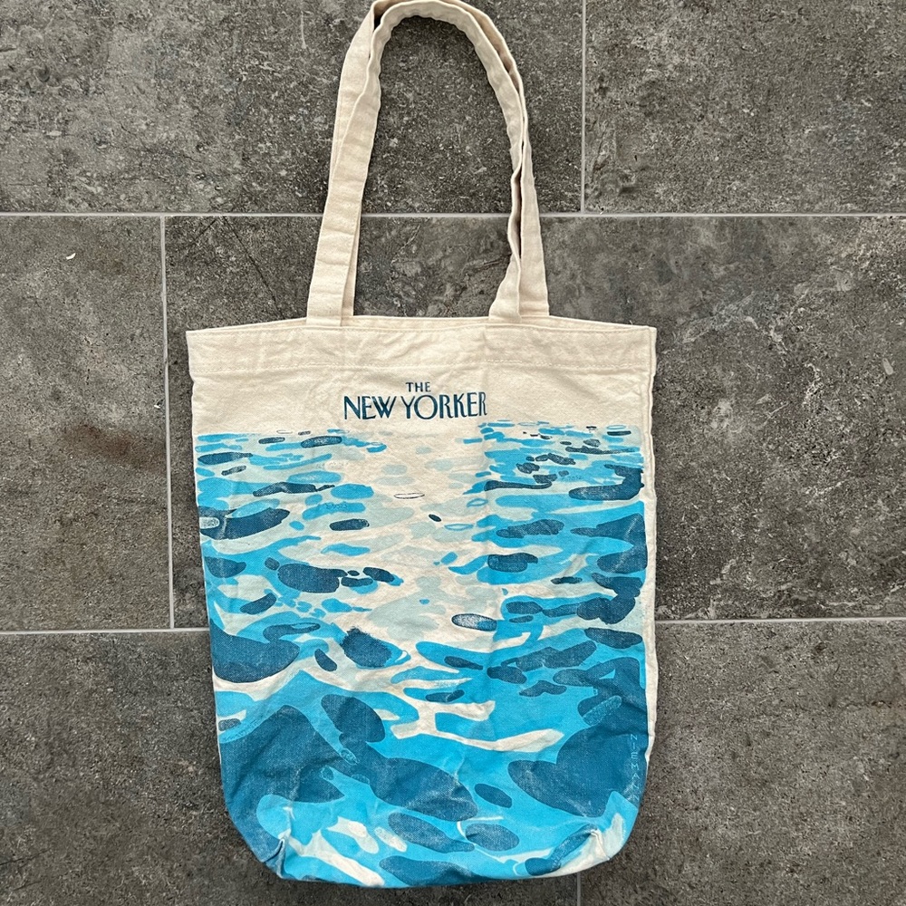 New Yorker limited edition artist tote bag rare Christoph Neimann “Sea” blue